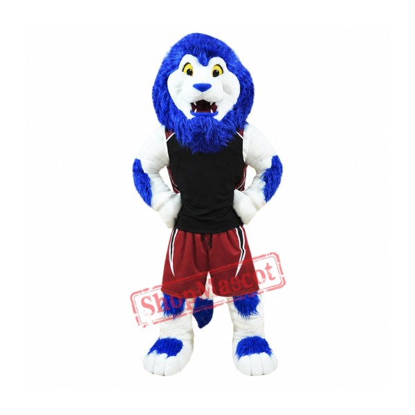 Blue Sport Lion Mascot Costume