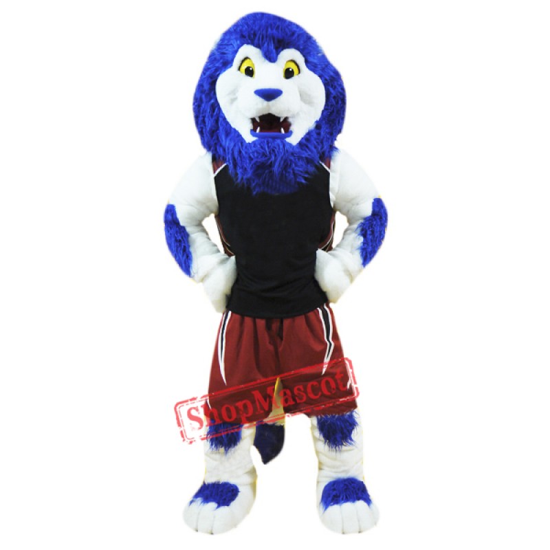 Blue Sport Lion Mascot Costume