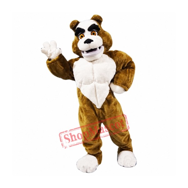 Power Muscular Bulldog Mascot Costume Power Muscular Bulldog Mascot Costume