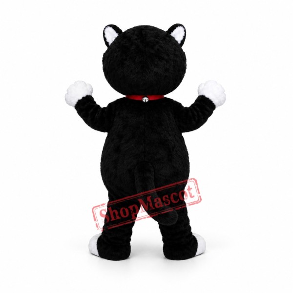 Cute Black & White Cat Mascot Costume