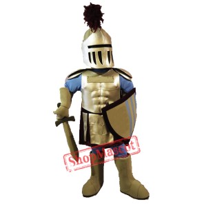 Blue &  Golden Knight Mascot Costume