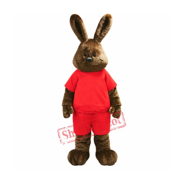 Happy Brown Rabbit Mascot Costume Happy Brown Rabbit Mascot Costume