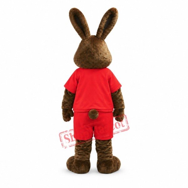 Happy Brown Rabbit Mascot Costume