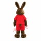 Happy Brown Rabbit Mascot Costume