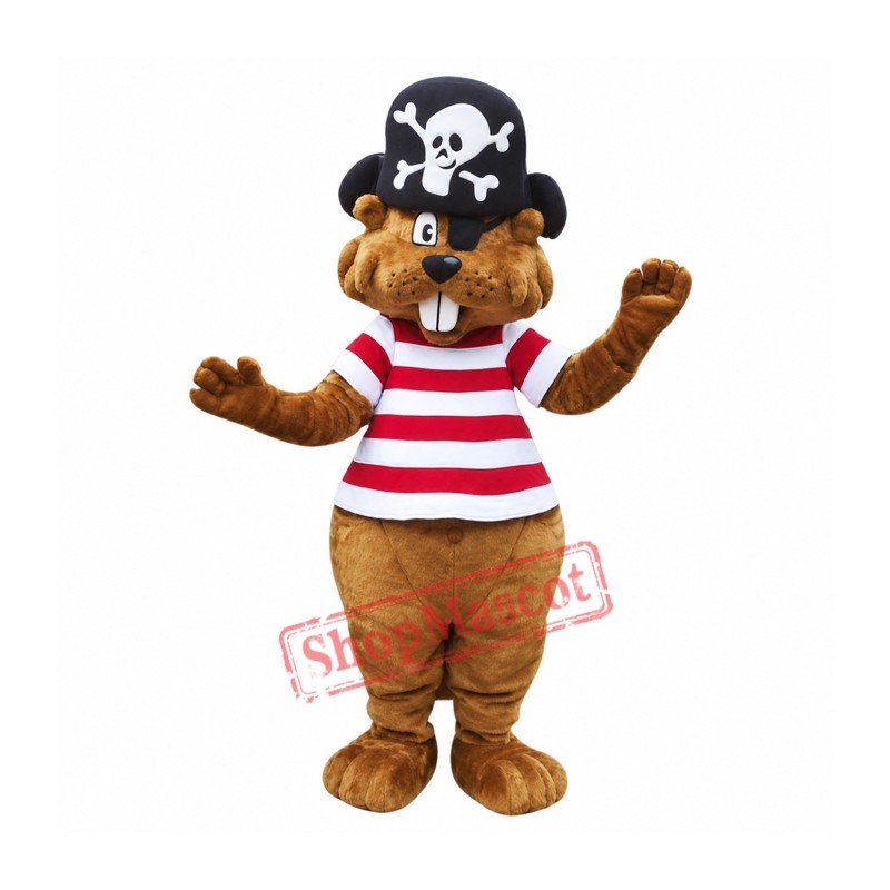 Pirate Beaver Mascot Costume