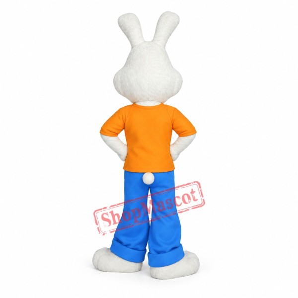 Happy White Rabbit Mascot Costume