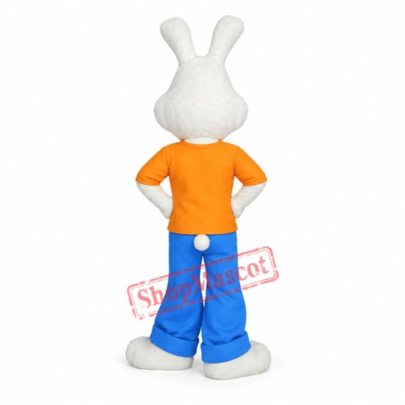 Happy White Rabbit Mascot Costume