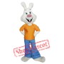 Happy White Rabbit Mascot Costume