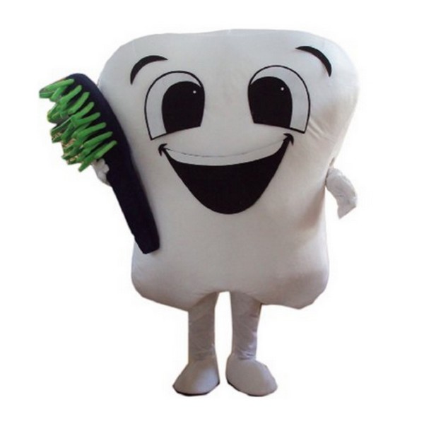 Teeth and toothbrush Mascot Costume