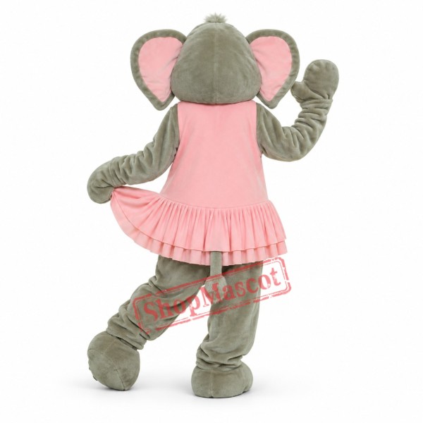 Pink Dress Elephant Mascot Costumes 