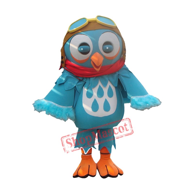 Blue Bird Mascot Costume with Glasses Blue Bird Mascot Costume with Glasses