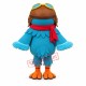 Blue Bird Mascot Costume with Glasses Blue Bird Mascot Costume with Glasses