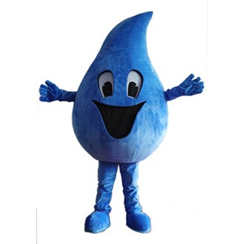 Blue Water Droplet Mascot Costume