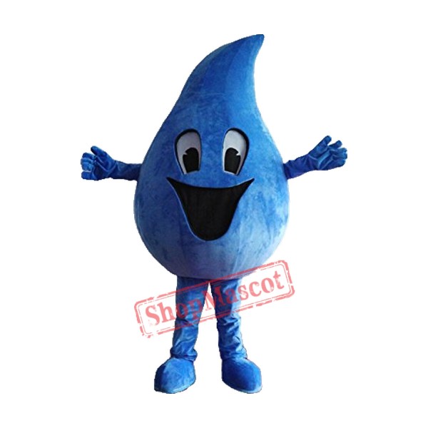 Blue Water Droplet Mascot Costume Blue Water Droplet Mascot Costume
