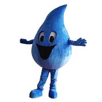 Blue Water Droplet Mascot Costume