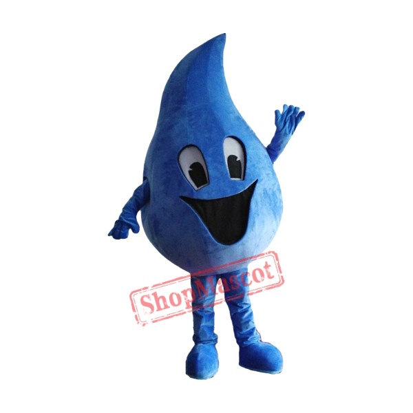 Blue Water Droplet Mascot Costume