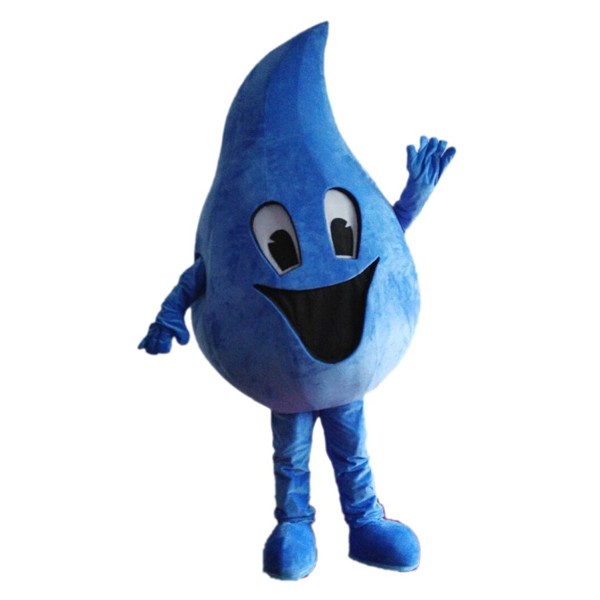 Blue Water Droplet Mascot Costume