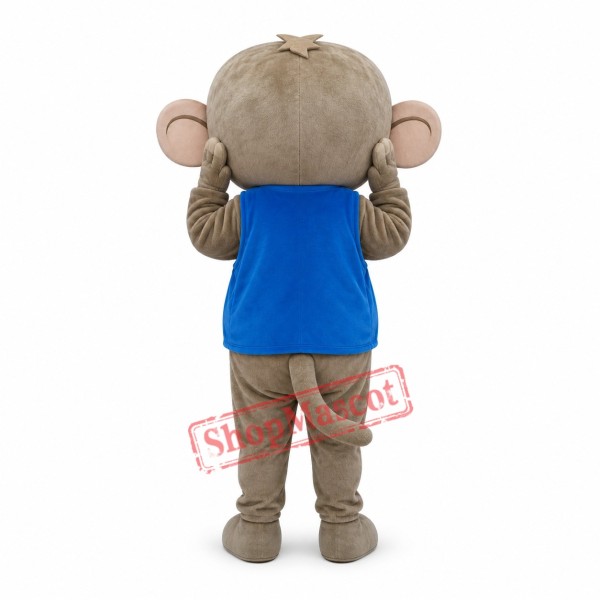Cute Monkey Mascot Costume in Blue Jacket Cute Monkey Mascot Costume in Blue Jacket