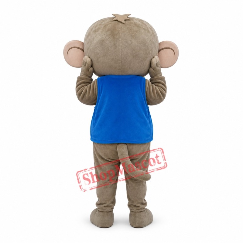 Cute Monkey Mascot Costume in Blue Jacket Cute Monkey Mascot Costume in Blue Jacket