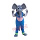 Elephant Mascot Costume with Blue Overall