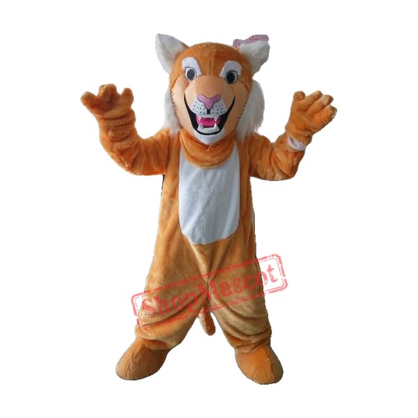 Grey Tan Wildcat Bobcat Mascot Costume