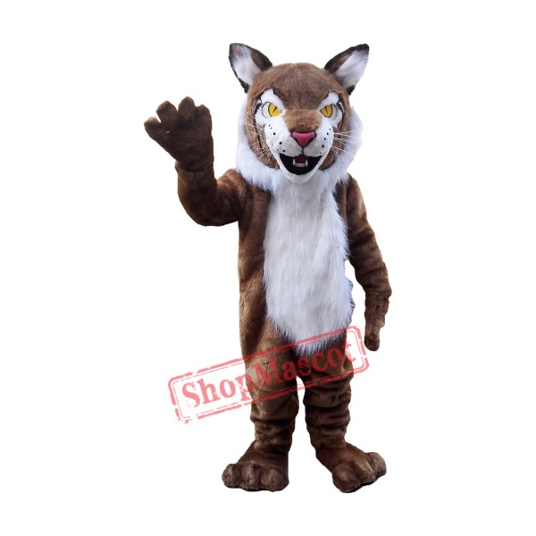 Brown Wildcat Bobcat Mascot Costume