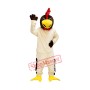 Friendly Beige Chicken Mascot Costume