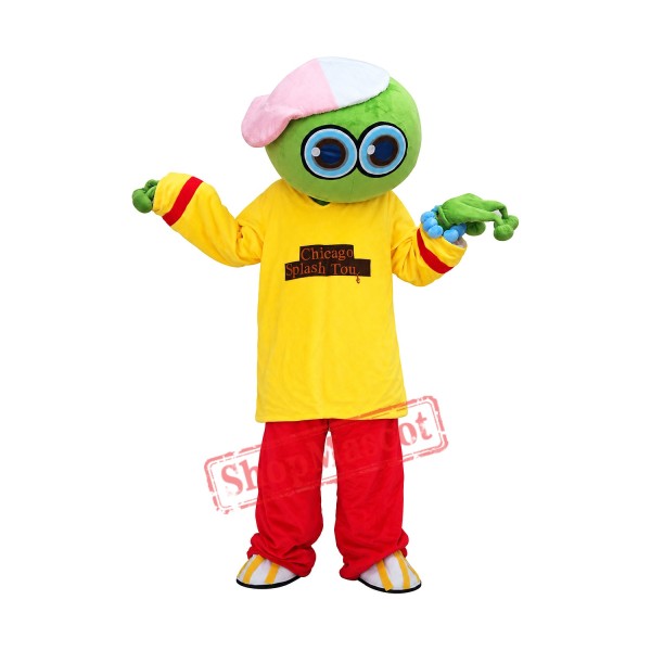 Cute Male Green Frog Mascot Costume on Clearance