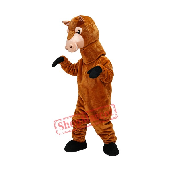 Brown Cute Horse Mascot Costume on Clearance