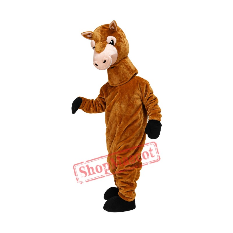 Brown Cute Horse Mascot Costume on Clearance