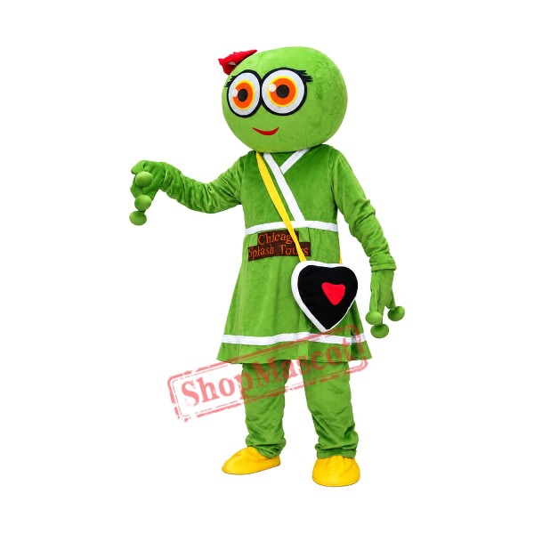 Cute Female Green Frog Mascot Costume on Clearance