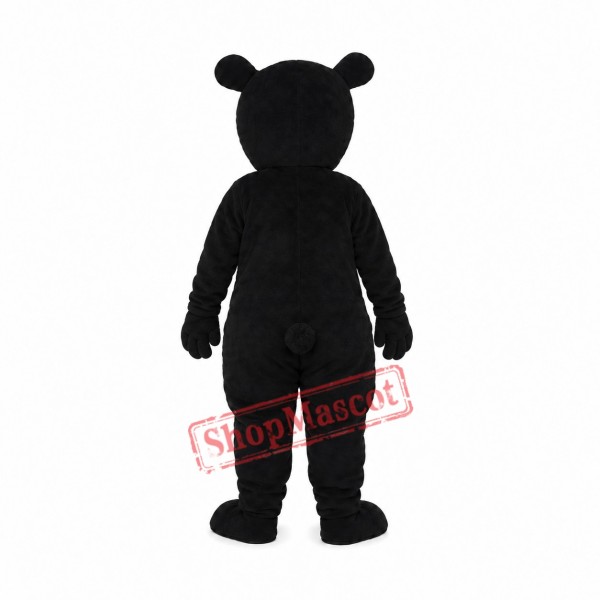 Cute Black Bear Gray Belly Mascot Adult Costume