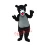 Cute Black Bear Gray Belly Mascot Adult Costume