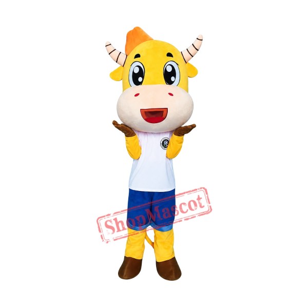 Cartoon Cow Mascot Costume Free Shipping