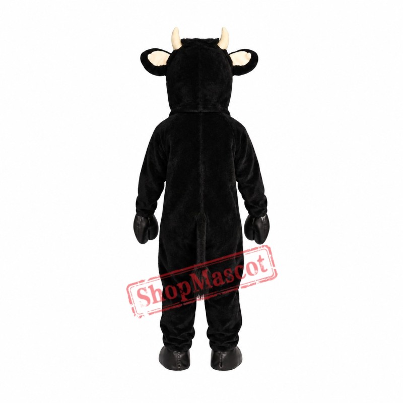 Black Furry Bull Mascot Costume Black Furry Bull Mascot Costume