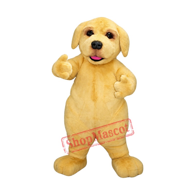 Cute  Beige Puppy Dog Mascot Costume