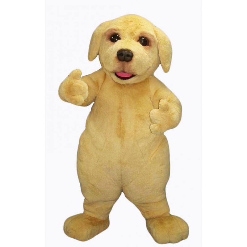 Cute  Beige Puppy Dog Mascot Costume