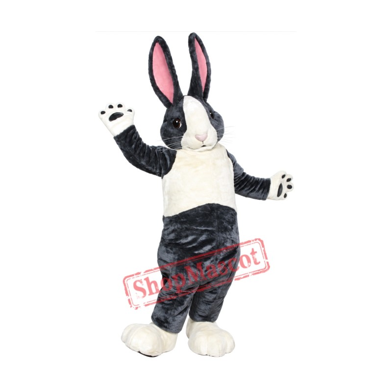 Black and White Pink Ears Rabbit Bunny Mascot Costume Black and White Pink Ears Rabbit Bunny Mascot Costume