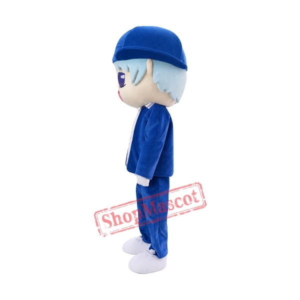 Halloween Blue Cloth Young Boy Mascot Costume for Adult