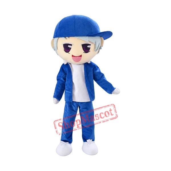 Halloween Blue Cloth Young Boy Mascot Costume for Adult