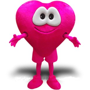 Rose Pink Love Heart Mascot Costume Benevolence Costume for Adult
