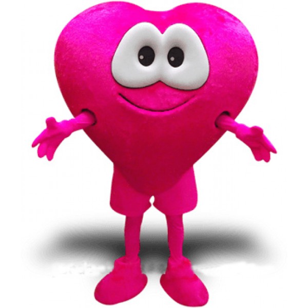 Rose Pink Love Heart Mascot Costume Benevolence Costume for Adult