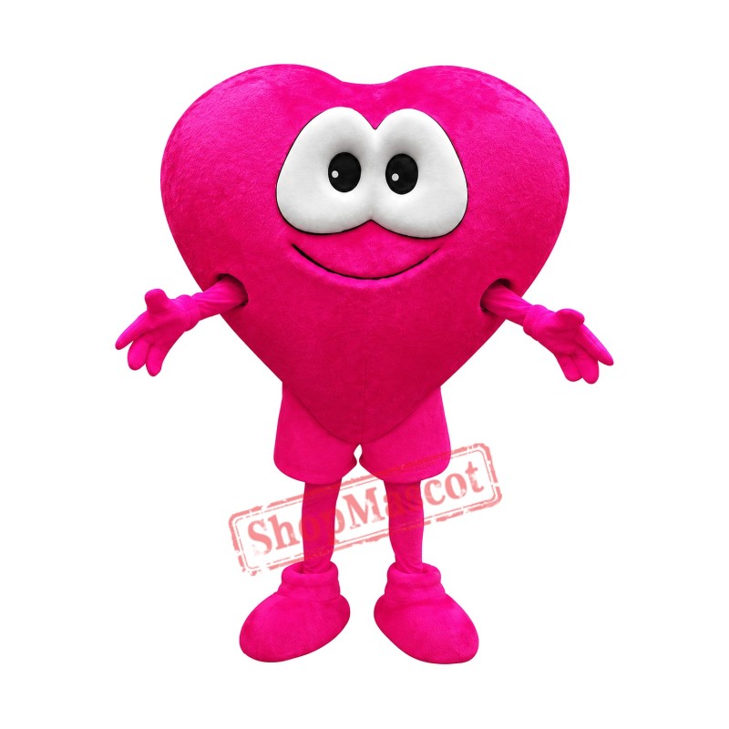 Rose Pink Love Heart Mascot Costume Benevolence Costume for Adult