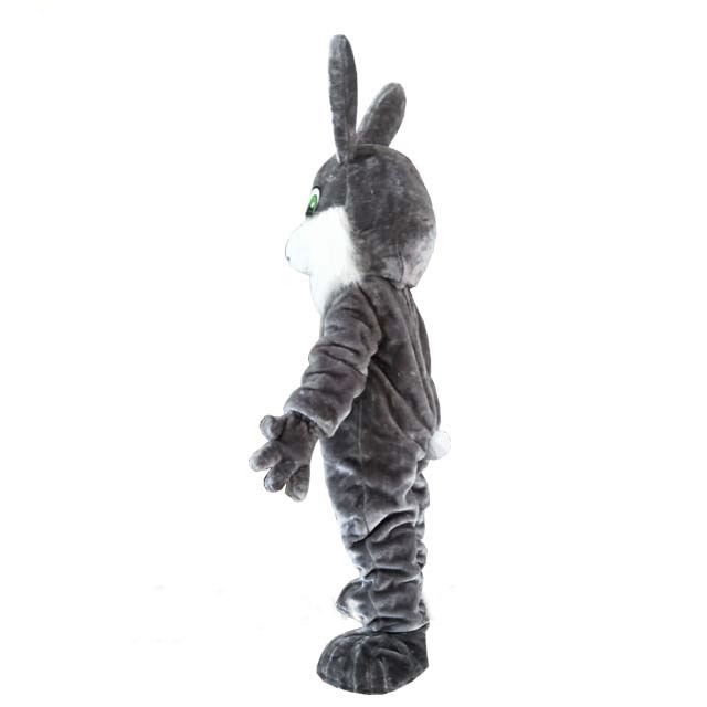 White Beard Black Rabbit Mascot Costume Easter Costume for Adult
