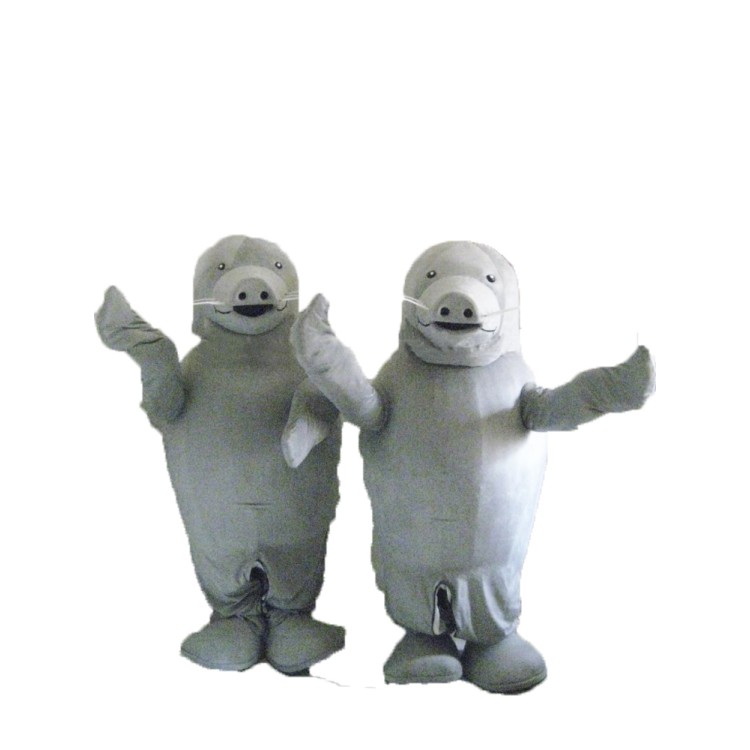 Attractive Gray Sea Cow Mascot Costume for Adult Free Shipping