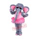 Pink and Gray Female Elephant Mascot Costume Free Shipping