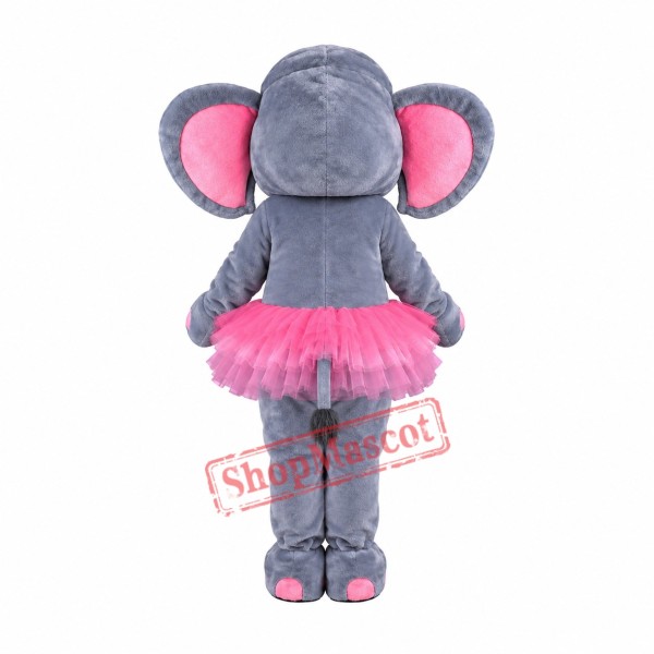 Pink and Gray Female Elephant Mascot Costume Free Shipping