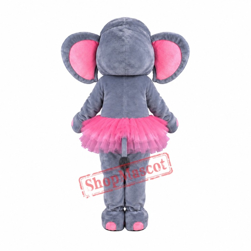 Pink and Gray Female Elephant Mascot Costume Free Shipping