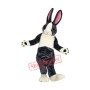 Black and White Pink Ears Rabbit Bunny Mascot Costume
