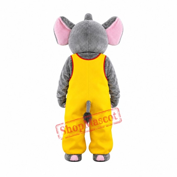 Female Cute Smilling Gray Elephant Mascot Costume Free Shipping